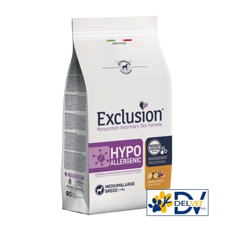EXCLUSION HYPOALLERGENIC DUCK & POTATO M/L 2 KG