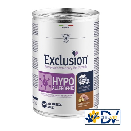 EXCLUSION HYPOALLEERGENIC RABBIT E POTATO 400 GR cane