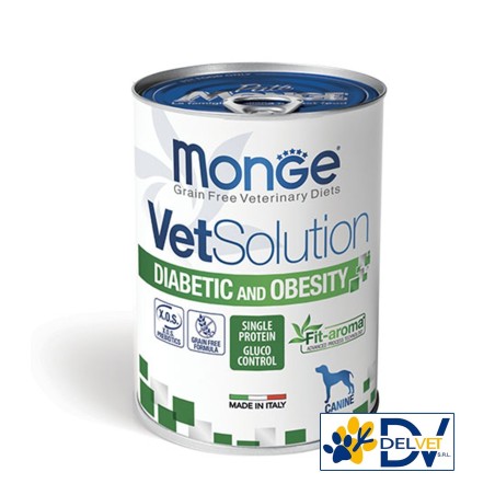 MONGE VETSOLUTION DIABETIC AND OBESITYT CANE 400 GR