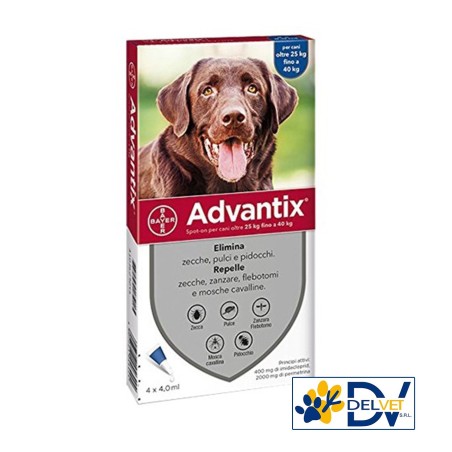 Elanco - ADVANTIX SPOT-ON CANI 25-40 KG 4 PIPETTE
