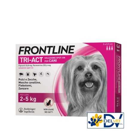 FRONTLINE TRI-ACT CANE TAGLIA XS DA 2 A 5 KG 3 PIPETTE