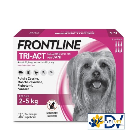 FRONTLINE TRI-ACT CANE TAGLIA XS DA 2 A 5 KG 6 PIPETTE