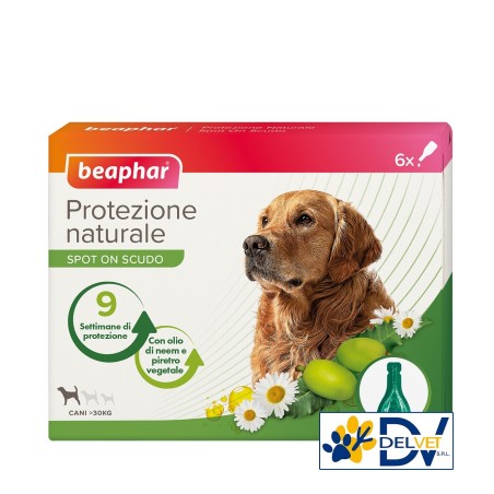 BEAPHAR PROTEZIONE NATURALE SPOT ON 30 KG 6 PIPETTE