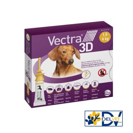 Ceva Salute Animale - VECTRA 3D GIALLO 3 PIPETTE 1,5 - 4 KG
