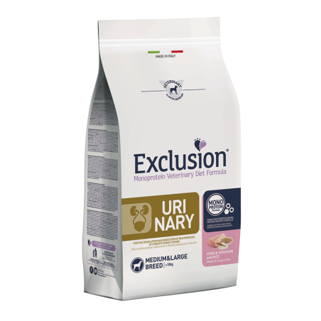 EXCLUSION DIET URINARY MED/LARGE PORK&SORG M/L  2 KG
