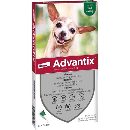 Elanco - ADVANTIX spot on cani fino 4  kg  -  6  PIP