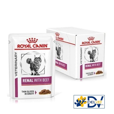 ROYAL CANIN RENAL CON MANZO GATTO 12X85 GR